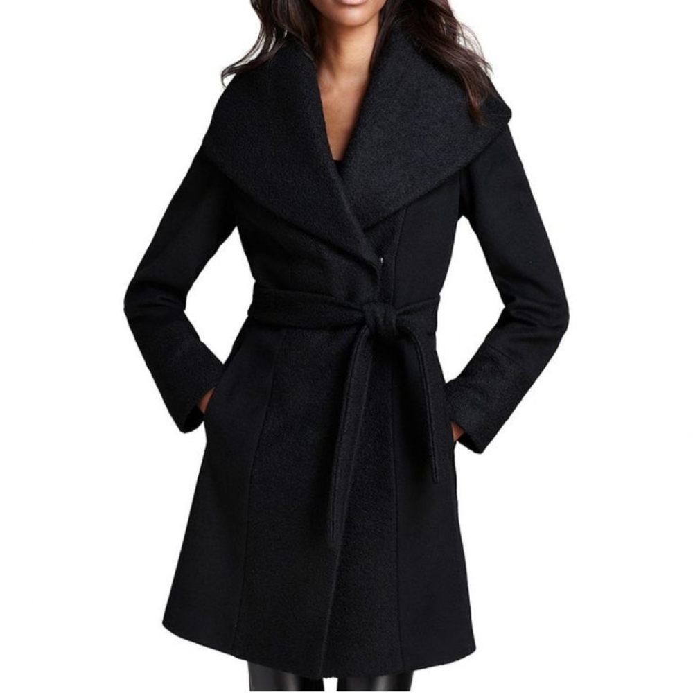 Calvin Klein Wrap Coat Shawl Belted Pea Coat M